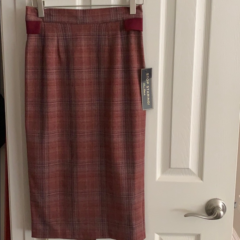 Stop Staring Pencil Skirt Plaid